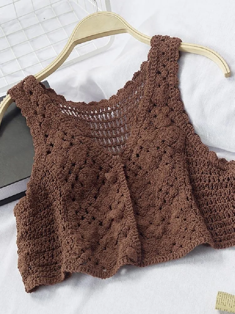 

Women's Lace Knitted ort Open Cardigan Small oulder Vest Hollow out Design round Ne Pure Color Versatile Sle Online E...