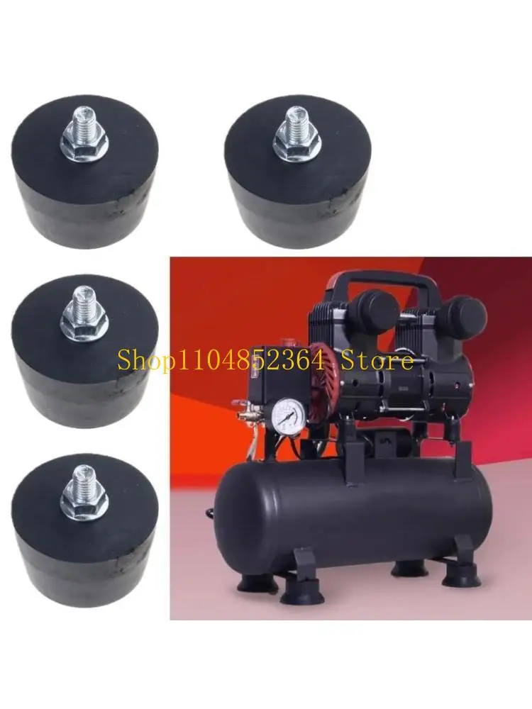 652F 8mm Thread Pack Of 4 Heavy Duty Rubber Vibration Damping Feet For Air Compressor Pumps Noise Reduction Stability Anti Slip
