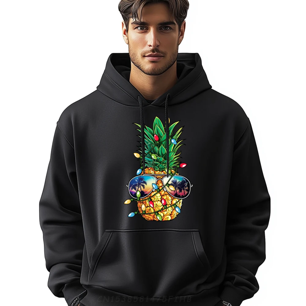 

Pineapple Christmas Lights Sunglasses Graphic Graphic Sweatshirts Men Summer Funny Hoodie Oversized