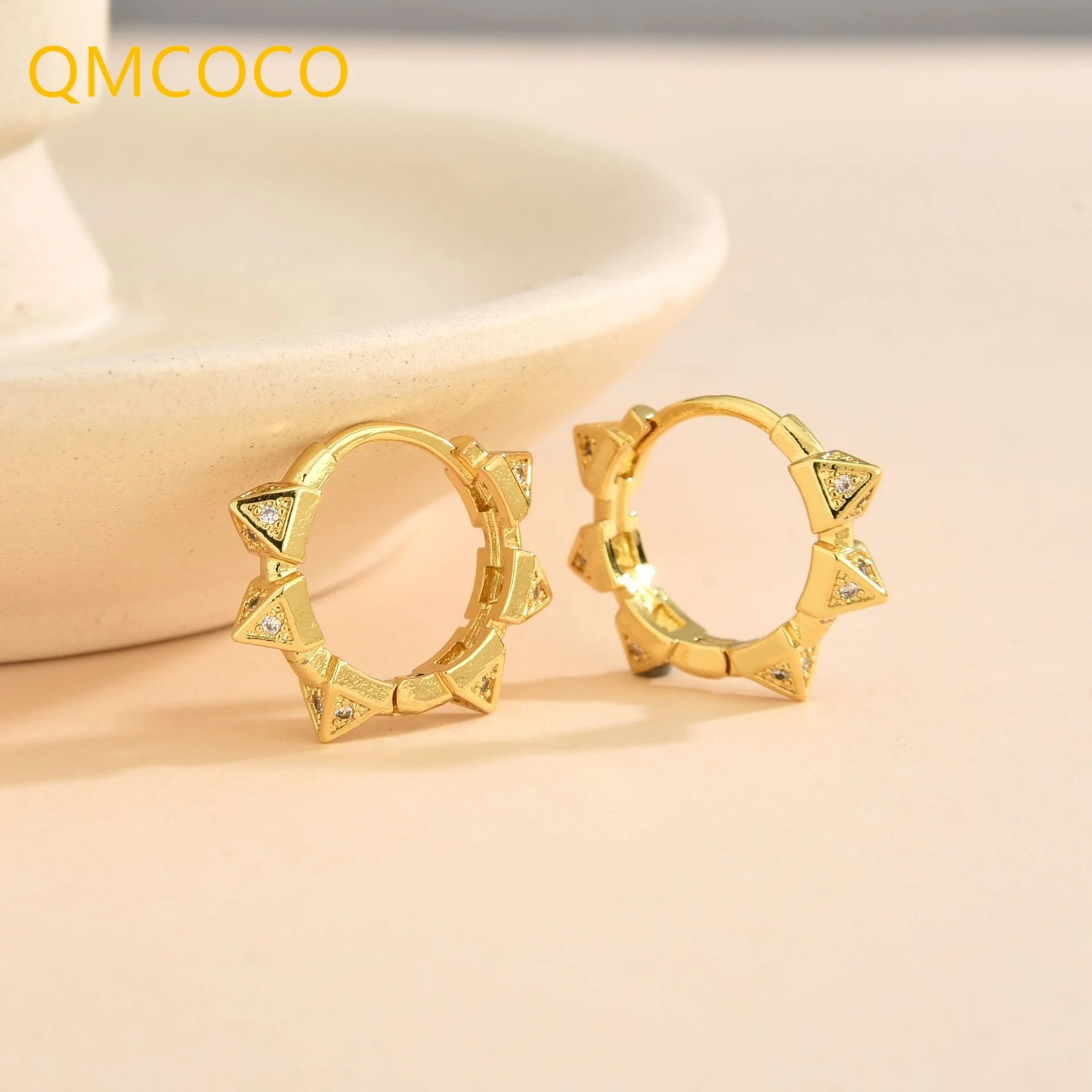 

QMCOCO Creative Design Korean Geometry Earrings Woman Silver Color Trendy Ear Jewelry Accessories