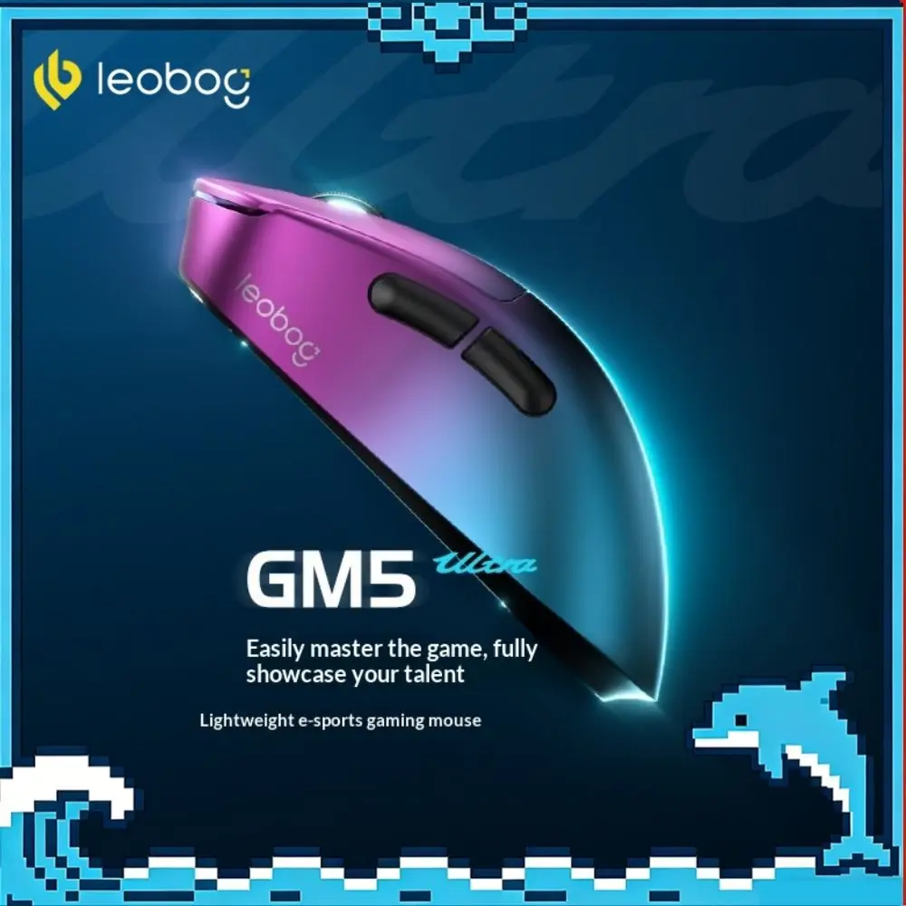 LEOBOG GM5 Ultra Mouse Tri Mode Wireless Lightweight Adjustable DPI Long Battery Life Ergonomic Gaming Mouse for PC Laptop Gamer