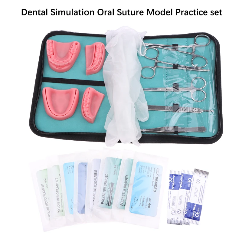 1 Set Dental Surgical Suture Training Kit Suture Practice Model Training Pad Scissors Tool Teaching Equipment Skin Operate Kit