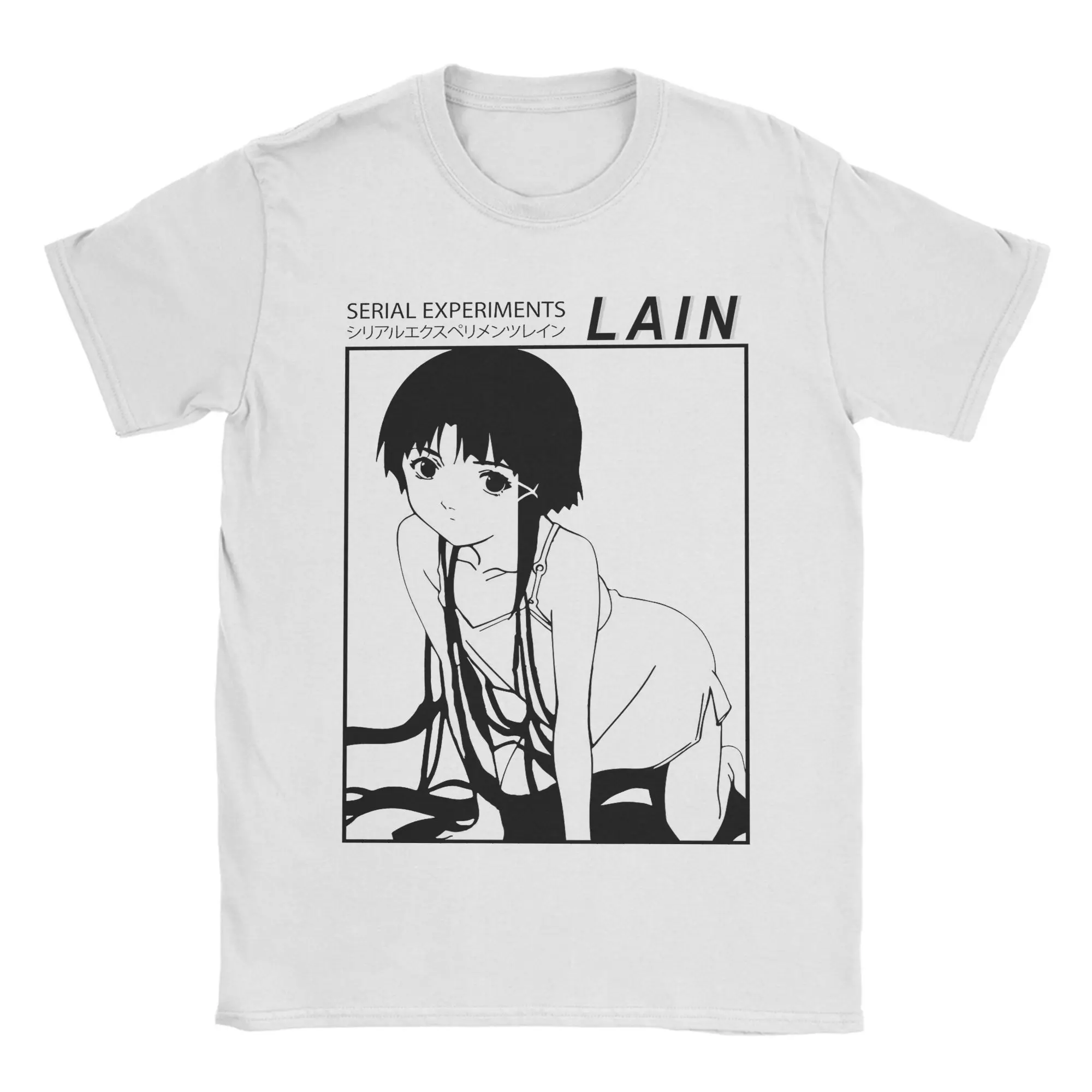 Serial Experiments Lain T Shirt Men Women 100% Cotton  for Male T-Shirt Round Neck 80s 90s Sci Fi Anime Tees Clothes 4XL 5XL 6XL