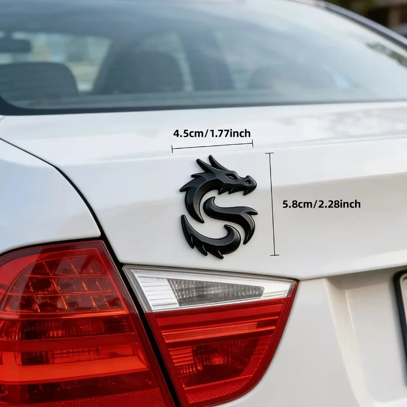 1Pc 3D Dragon Metal Car Emblem Sticker Waterproof Sunproof Auto Side Trunk Decal DIY Exterior Car Decor Accessories