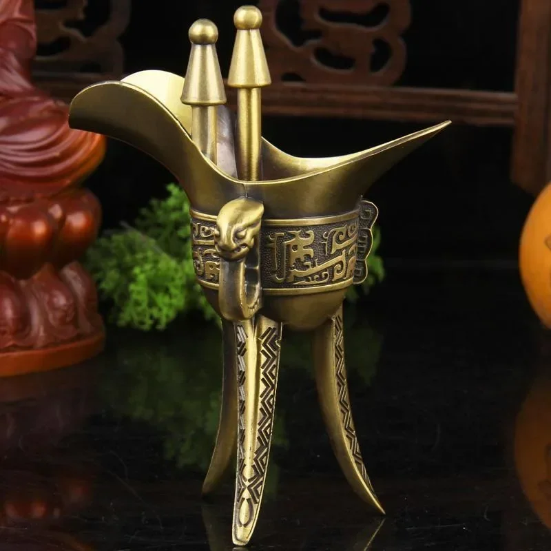 New Thickened Copper Qianlong Imitation Ancient Bronze Cup Pendant Wine Bottle