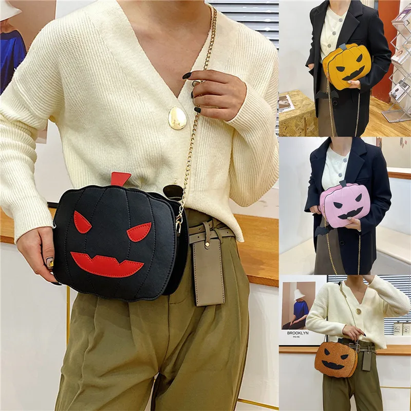 

Women PU Crossbody Bag Multipurpose Halloween Devil Pattern Single-Shoulder Bag for Female