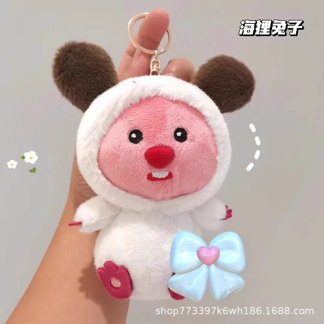 Sanrio Pink Plush Loopy Hair Band Air Tie Small Beaver Hair Clip Face Wash Headband Wrist Strap Grab Clip Woman Hair Accessories