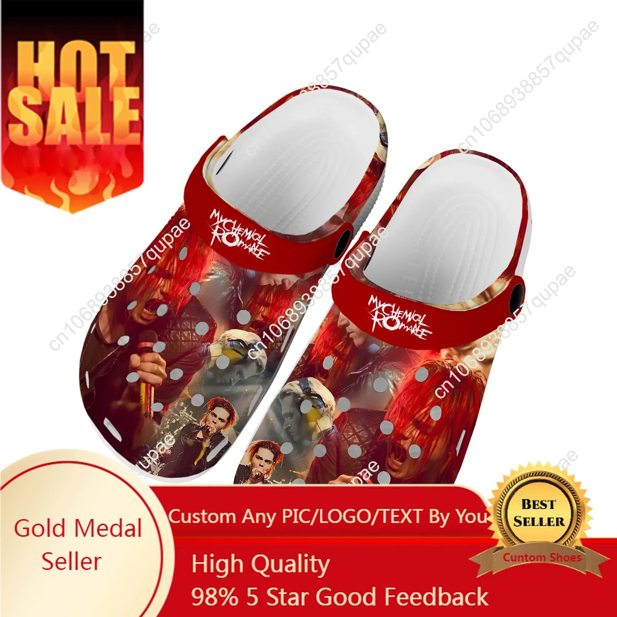 

My Chemical Romance Rock Band Home Clogs Custom Water Shoes Mens Womens Teenager Shoe 3D Print Garden Clog Beach Hole Slippers