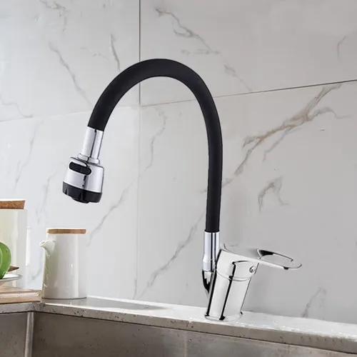 Baymera 2 Function Black Kubarlı Mix Kitchen Sink Faucet