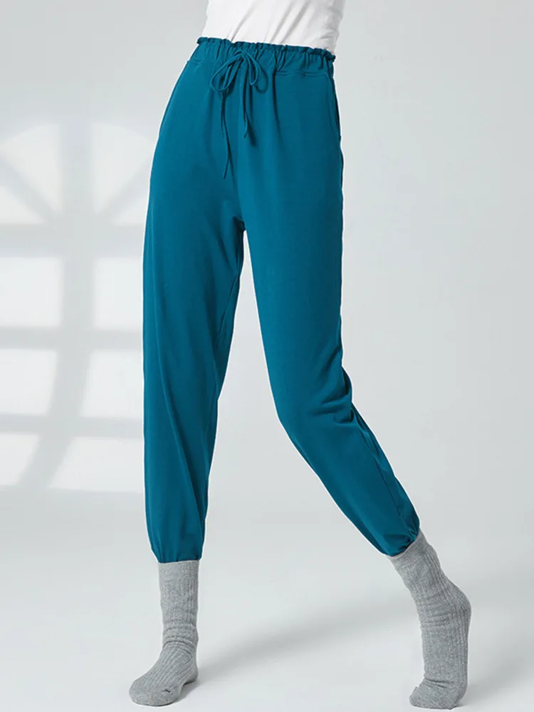 Pantaloni carota a vita alta in tinta unita per donna Pantaloni per costumi da performance con vestibilità ampia affusolata per danza classica per palcoscenico