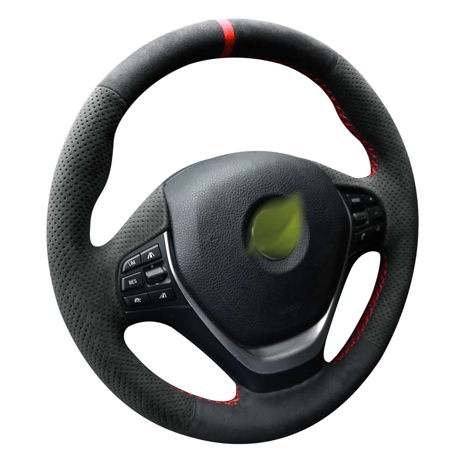 

Alfanxi Hand Stitch Alcantara Steering Wheel Cover Compatible with BMW M SPORT F20 F21 F22 F23 F30 F31 F32 F33 F34 F36