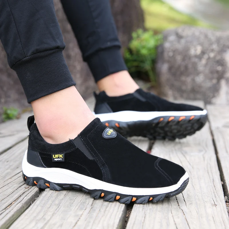 Zapatos de vestir mocasines para hombre, zapatillas de deporte al aire libre, calzado masculino aterciopelado transpirable, cómodo para caminar,