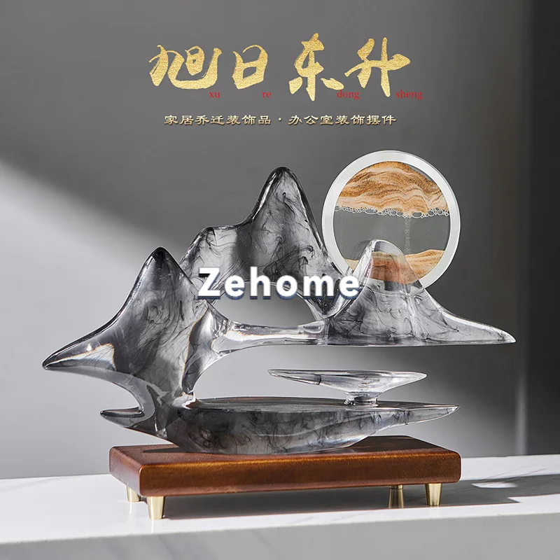 New Chinese-style creative landscape artistic conception quicksand painting decoration living room study office entrance