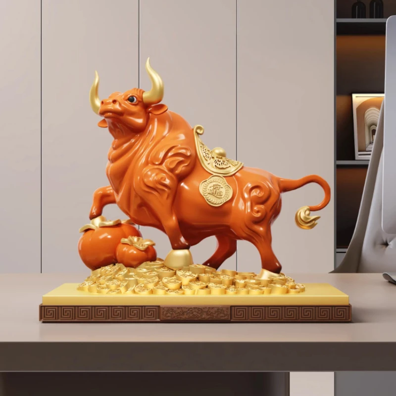 Modern Home Decor Living Room Wine Cabinet Office Company Front Desk Decoration High-end Wealth Attracting Animal Sculpture Gift
