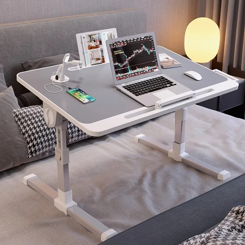 Foldable Adjustable Laptop Table Bed Dormitory Study Rectangular Board Desk In Small Large Or Extra-Large Sizes Card Slot Drawer