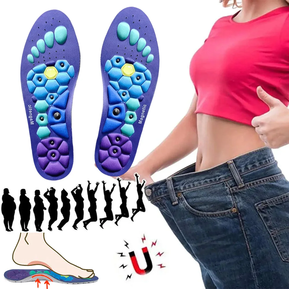 

Sport Magnetic Therapy Foot Massage Insoles for Shoes Acupressure Soft Shock Absorption Deodorant Running Orthopedic Pads Unisex