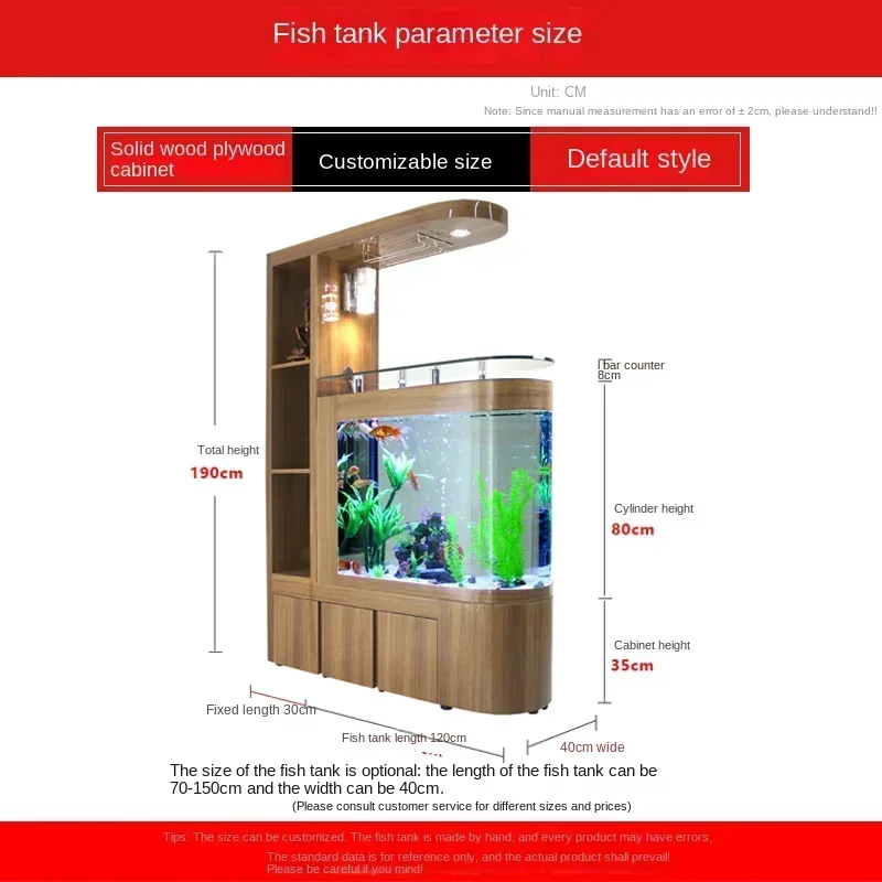 Living Room Entrance Hallway Home Screen Ecological Bullet with Fish Tank Aquarium