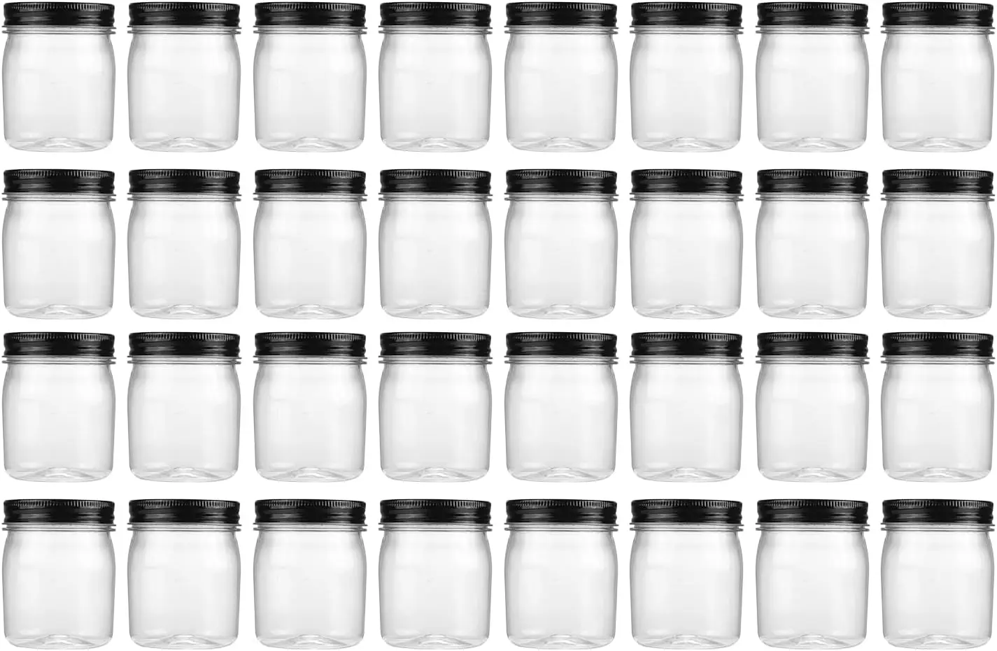 

Пластиковые прозрачные банки объемом 8 унций с герметичными крышками, набор из 32 штук, многоразовые контейнеры для хранения слаймов и мелких предметов