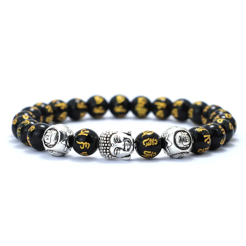 Minimalist Men Bracelet Natural 8mm Stone Vintage Buddha Braclet Homme Meditation Yoga Jewelry Lava Tiger Eyes Beaded Braslet