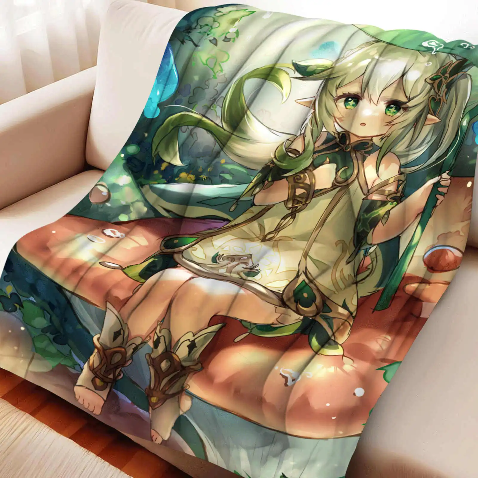 

Genshin Impact Amine фланелевое одеяло аниме одеяло для постельных принадлежностей офисные мягкие постельные принадлежности пледы