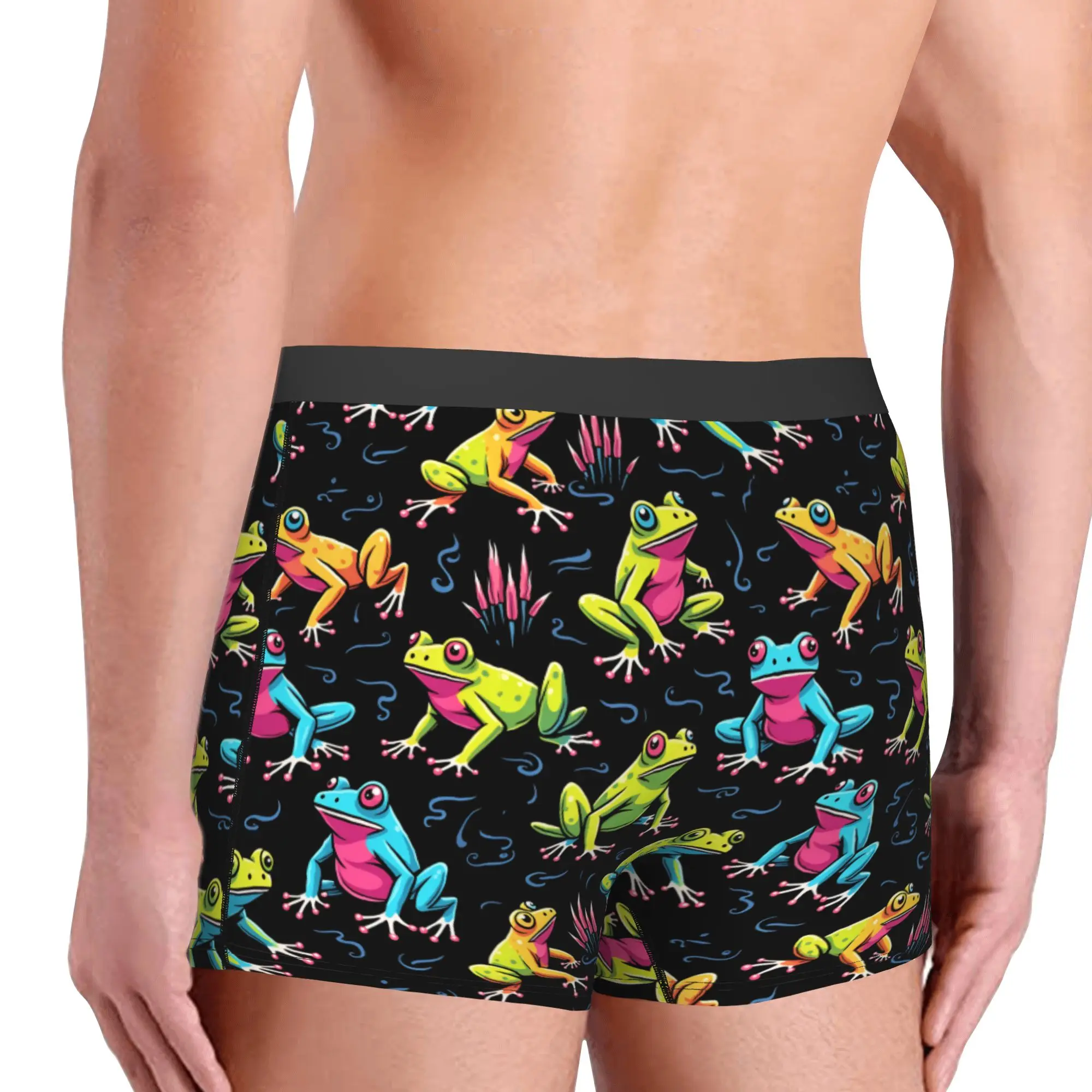 Frog Neon Pond Frolic Underwear Men Printed Cute Animal Lover  Boxer Briefs Shorts Panties Breathable Underpants
