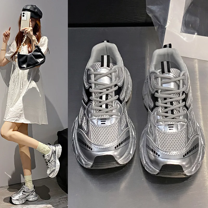 

Thick-Soled Daddy Shoes Women's Hot-Selling Style Makes Feet Look Smaller Height-Increasing Running Casual Sports Shoes