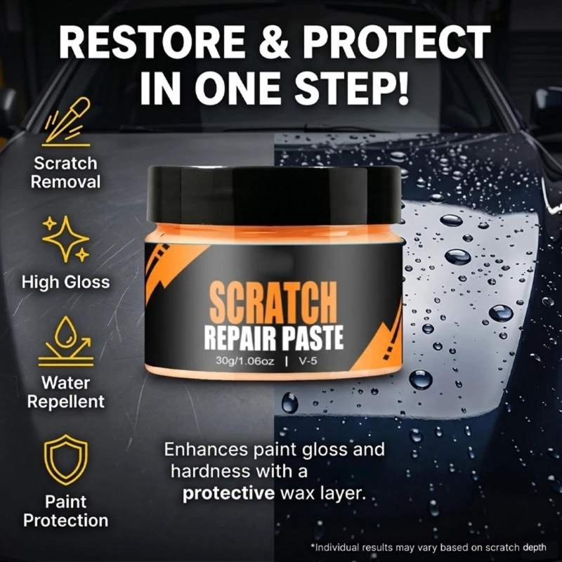 J0MA Scratch Remover with Sponge Universal Scratch Repair Car Maintenance Accessory