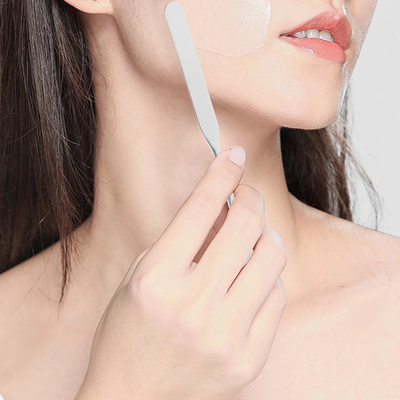 ملعقة مكياج من الفولاذ المقاوم للصدأ، أداة خلاط تجميل متعددة الوظائف لقناع الأساس، خلط ألوان الأظافر، خلط الصباغ