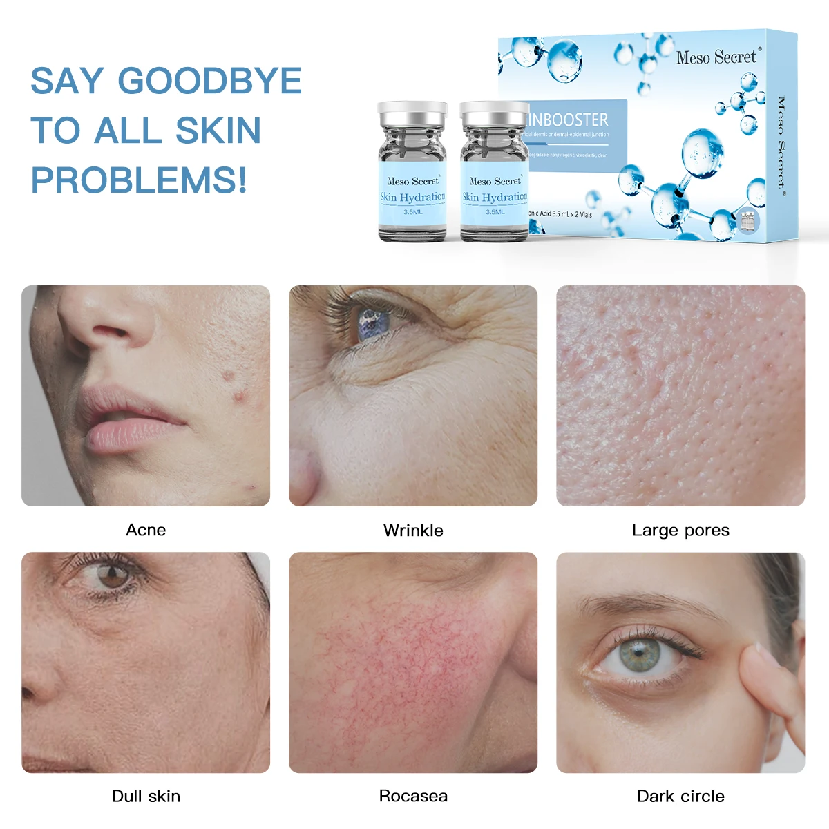 High Quality Meso Secret 1box/2bottle Deep Hydration Reduces Wrinkles Skin Booster Skin Texture Essence kit