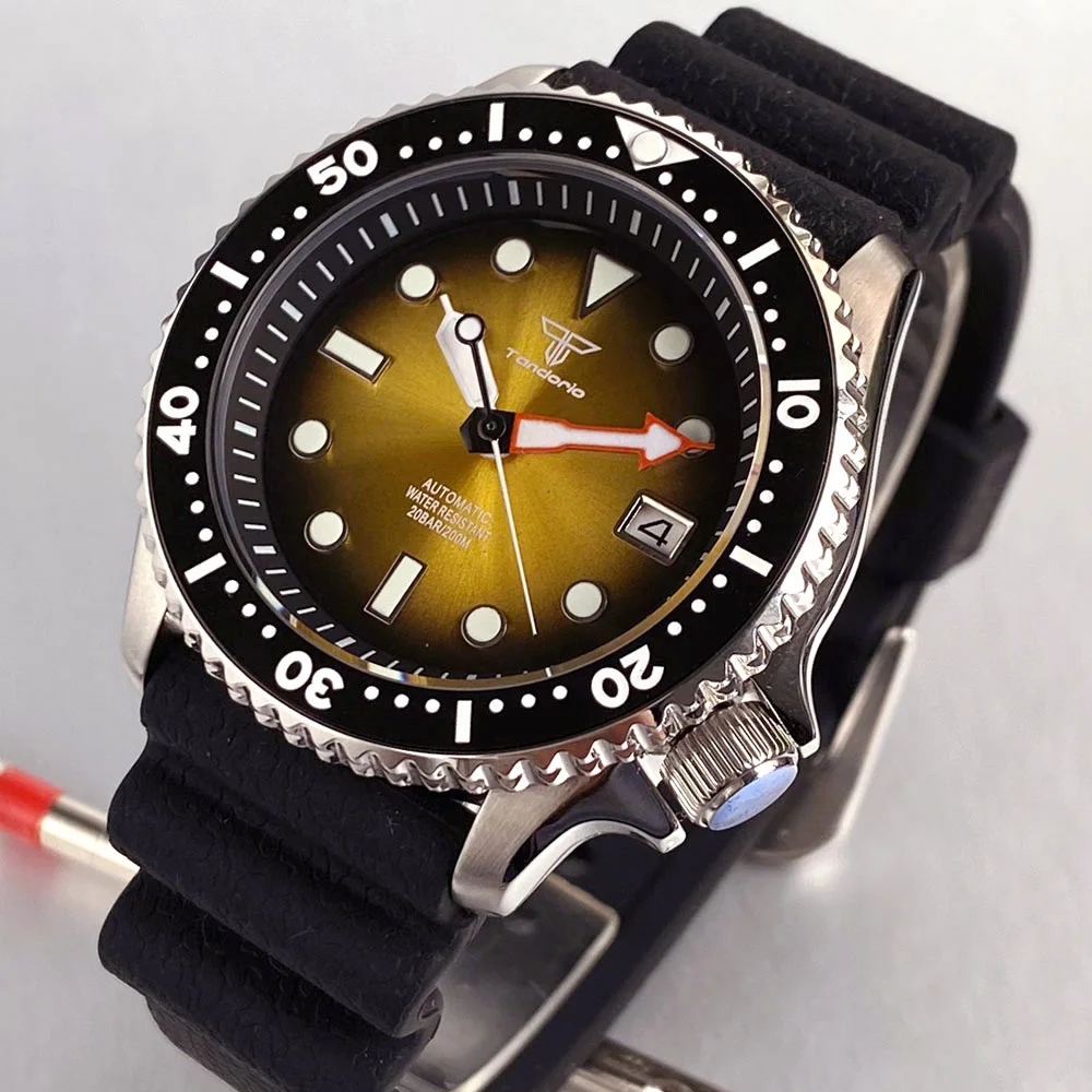 

Sunburst Gradient Dial Date Tandorio 41mm NH35 Mechanical Watch Men 3.8 Crown Sapphire Crystal 120 Clicks Bezel 20BAR Resistant