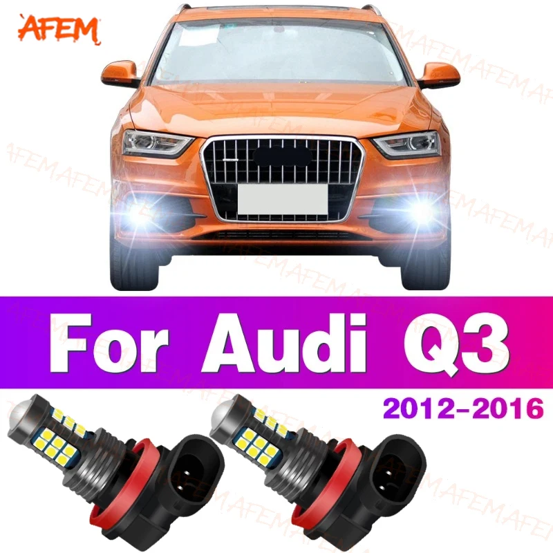 2Pcs LED Car Front Fog Light Lamps Bulb High-brightness white light For AUDI Q3 8U 2012 - 2016 2013 2014 2015 Auto Accessory