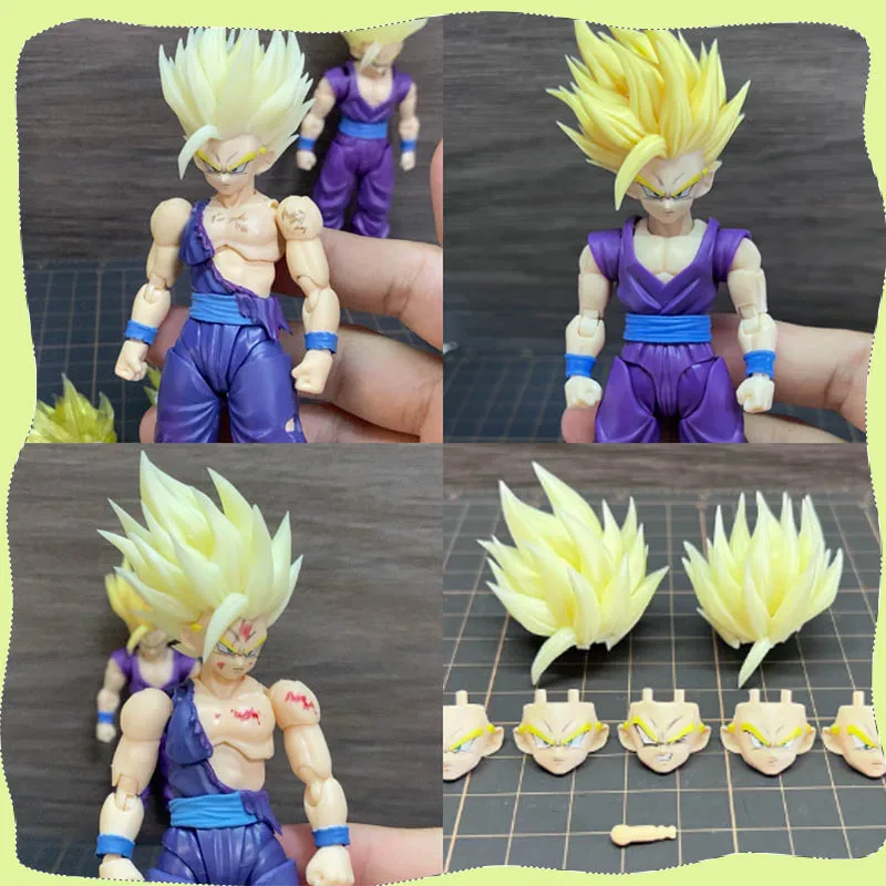 Dragon Ball Tigery 2.0  Shf Super Saiya Ssj2 Gohan Heads Accessories Anime Figurine Model Collectible Custom Christmas Toys