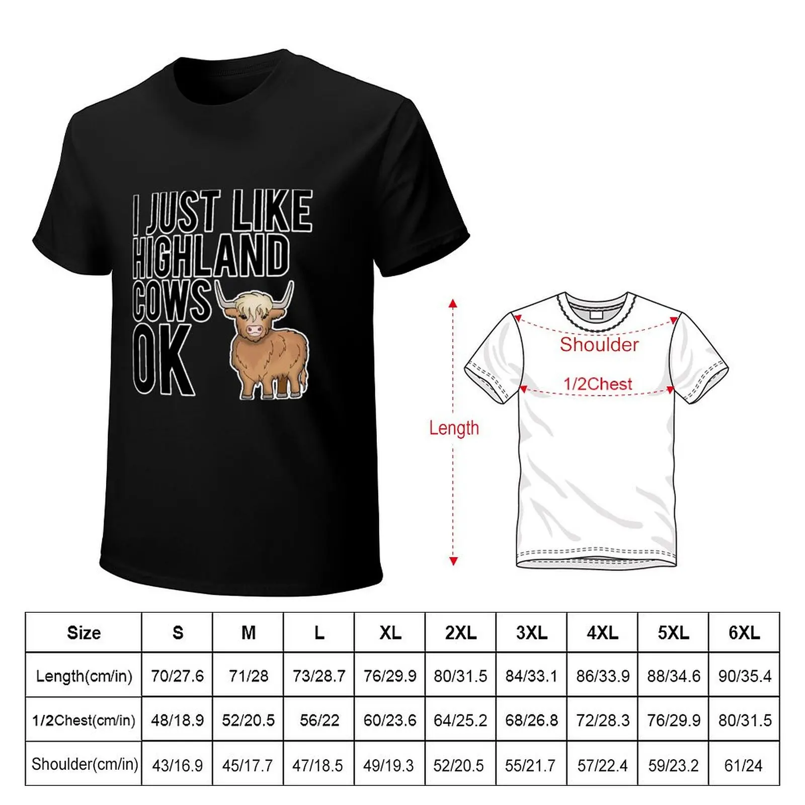 Highland Cattle Cow Longhaired T-Shirt Cool Feeling Summer Tee Shirt