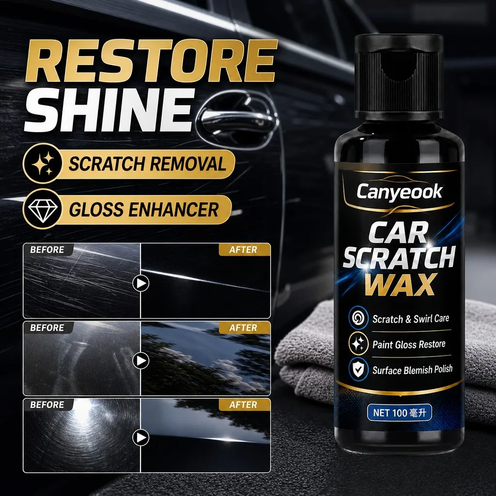 CANYEOOK Car Scratch Wax - Remove Medium & Light Scratches Restore Gloss Polish Paint Surface Imperfections 100ml GGB20111