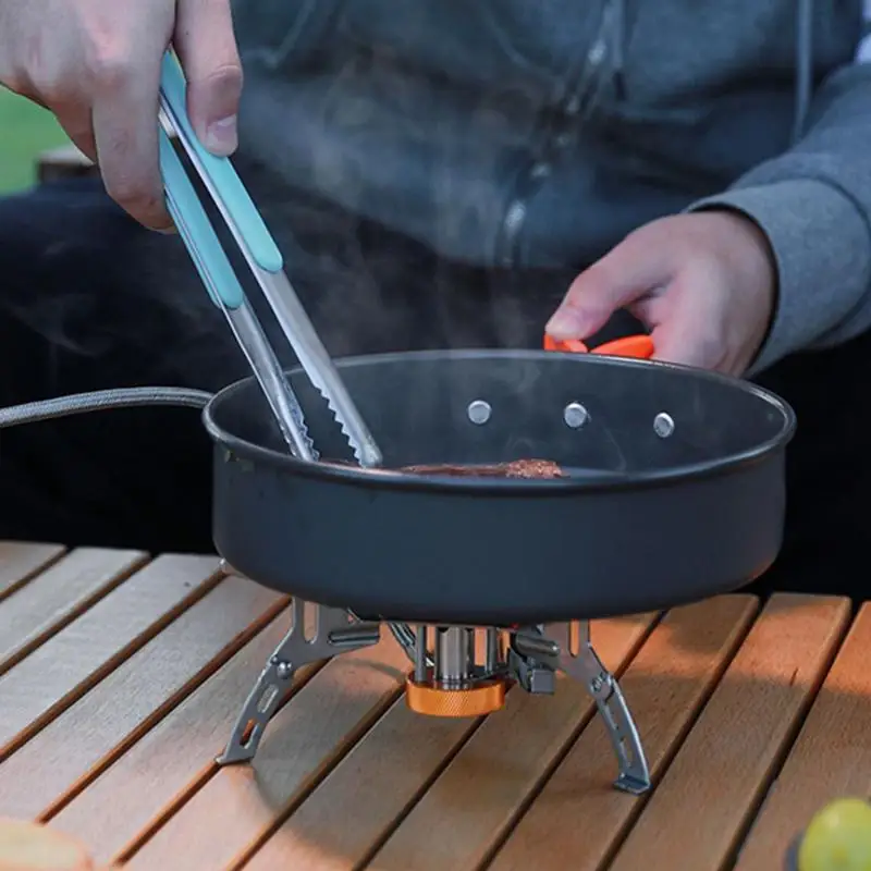 

Camping Cookware Kit Hiking Cooking Set 10 Pieces Compact Lightweight Space-Saving Utensils For Travel Hiking Adventure Picnic