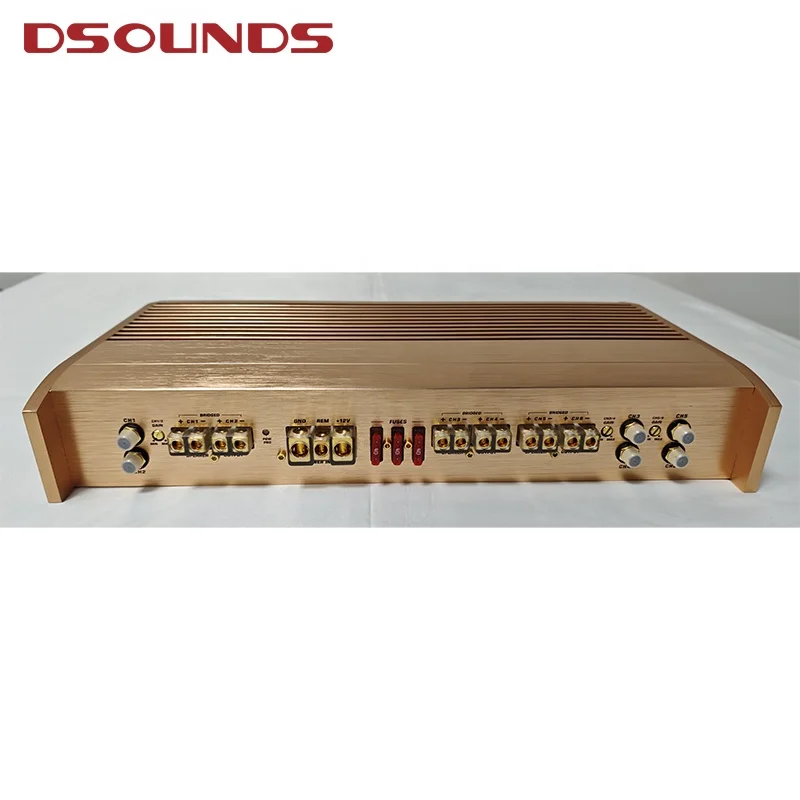 مضخم سيارة HiFi ذهبي عالي الجودة مكون من 6 قنوات مع مضخم سيارة كامل المدى 150 وات * 6CH لصوت السيارة