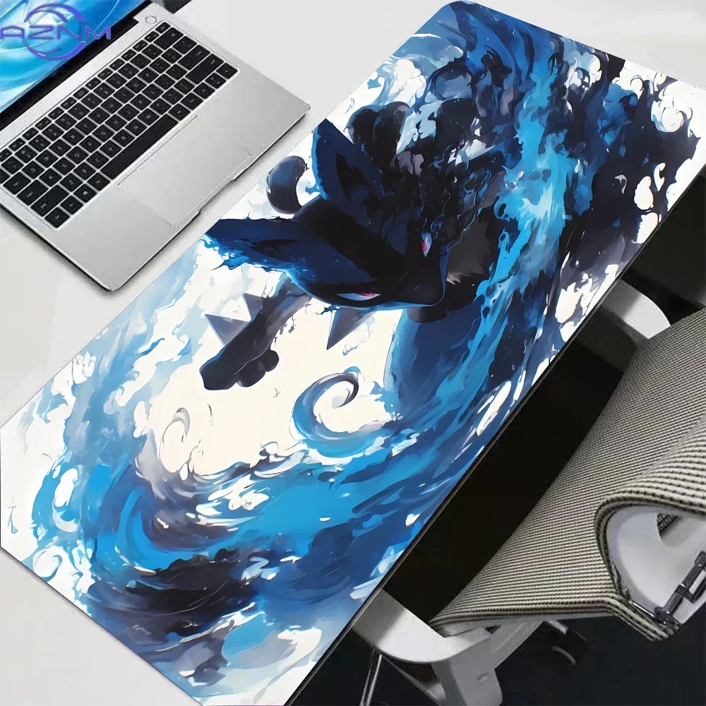 Large Gaming Mouse Pad with Pokemon Design - XXL Keyboard Mat Anime PC Carpet Gamer Table Accessory