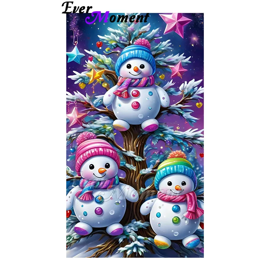 

Ever Moment Christmas Diamond Painting Full Resin square Drill Short Lint Canvas Cute Snowman Art Kit Mosaic Set ASF3078