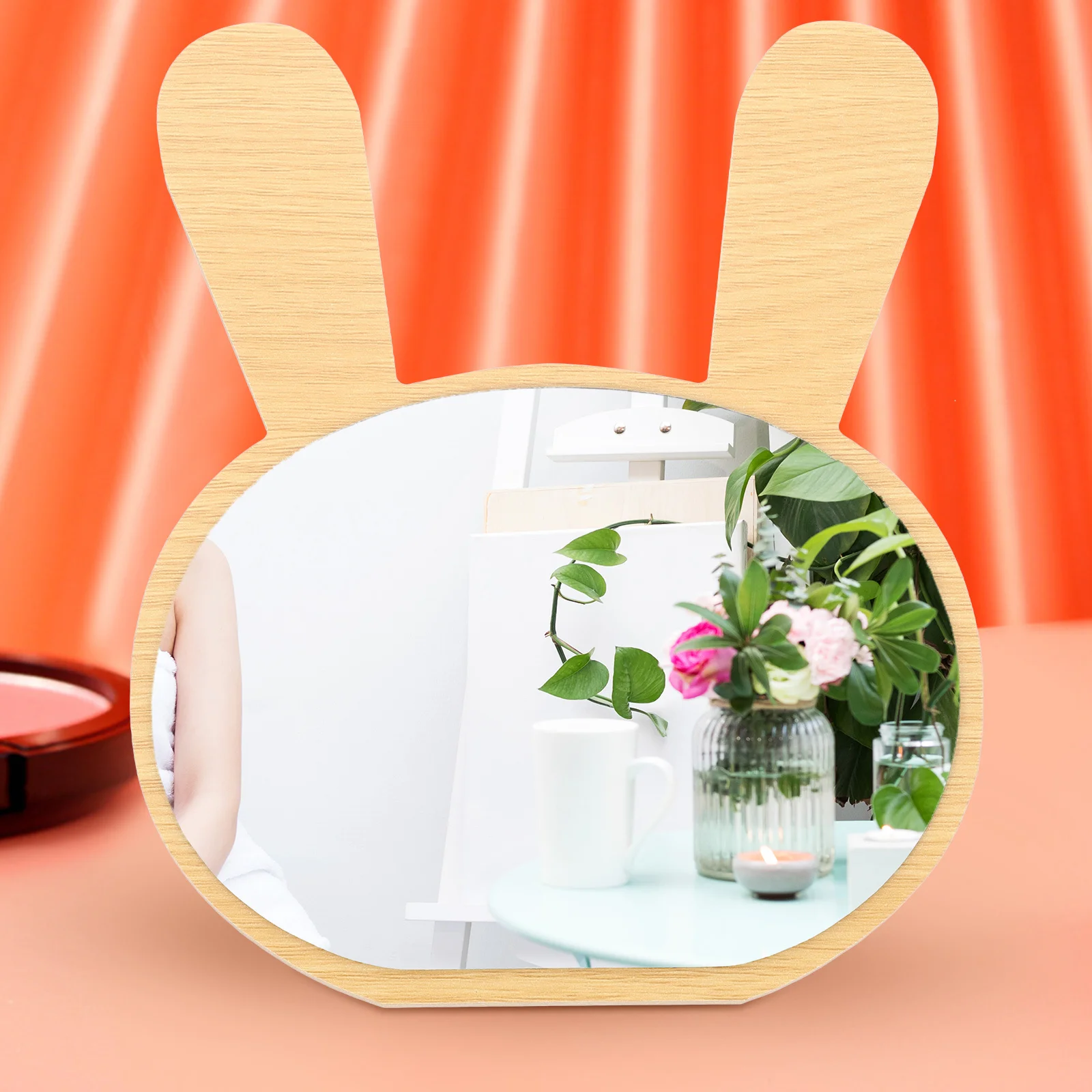 

mirror for room household Desk Mirror Portable Makeup Mirror Wooden Mirror Desktop Mirror Desktop Mirror