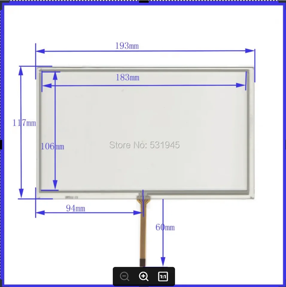 

ZhiYuSun Touch Screen ZCR-1503B 193mm*117mm 8 inch glass for industry applications 193*117 for GPS TABLE commercial use