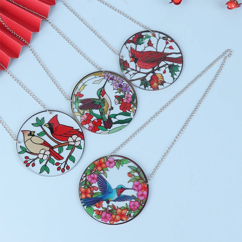 

Acrylic Hummingbird Flower Pattern Pendant Window Decoration Pendant Interior Decoration