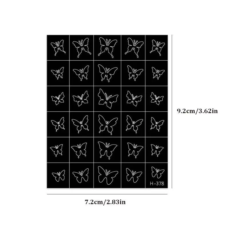 

Hallow Butterfly Bow Knot Nail Art Sticker Self Adhesive Manicure Salon Supply French Smudge Template Auxiliary DIY Tool
