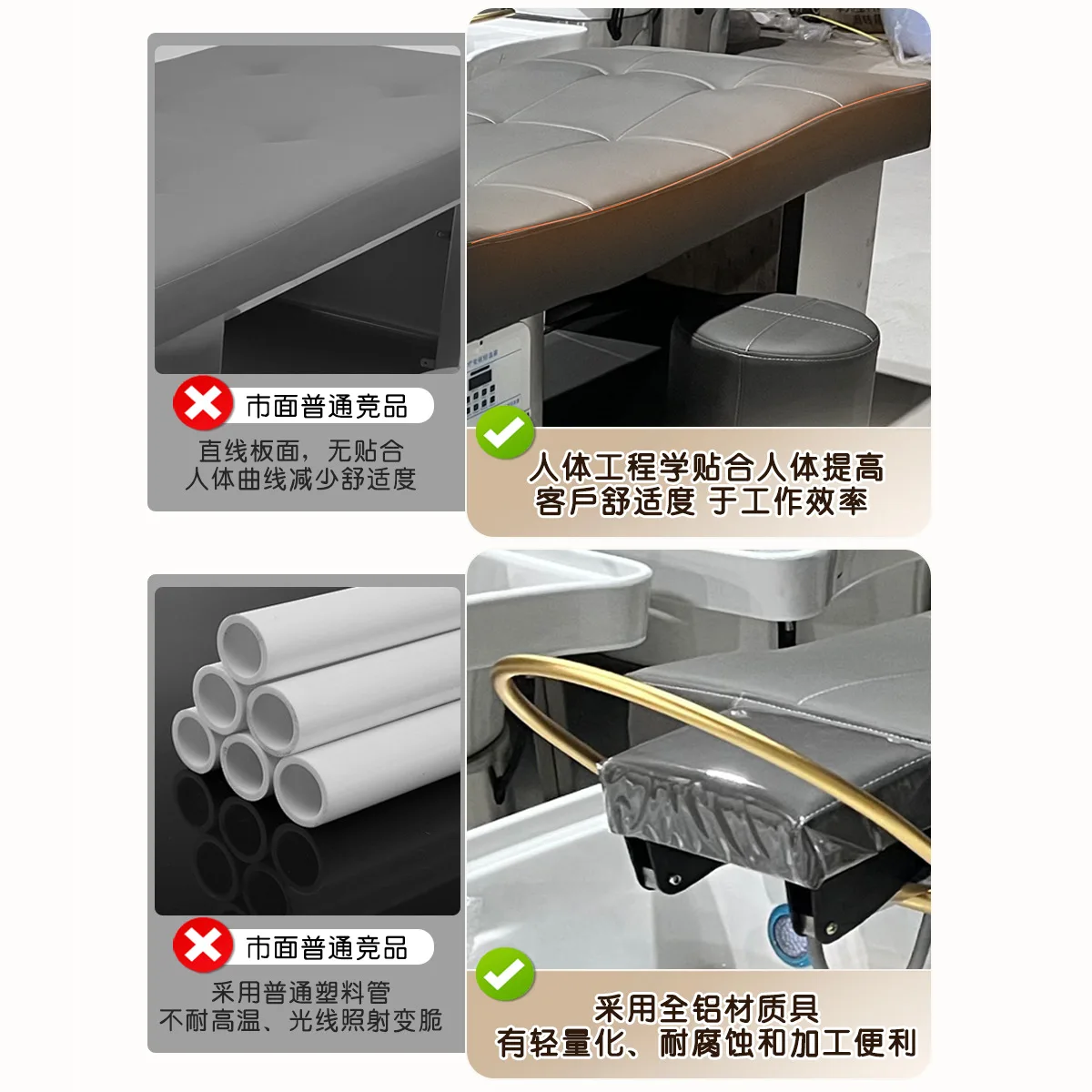Factory Direct 2026 Top Rated Luxury Ceramic Basin Shampoo Bed Stainless Steel Water Circulation Fumigation Head Therapy Body