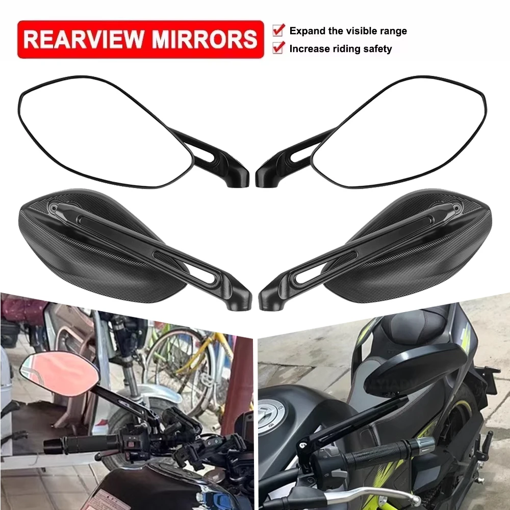 

Motorcycle Rear Mirrors 8MM/10MM Universal Side Mirror Accessories For Kawasaki Z750 For Yamaha MT07 MT09 For CFMOTO 150NK 250NK