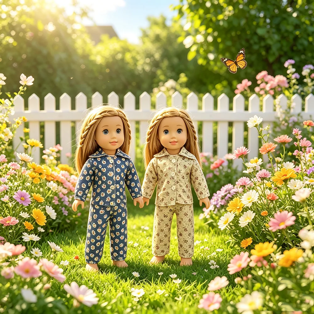 18 inch doll fashionable slim fitting pajamas doll pajamas set suitable for clothing of 18 inch dolls, doll accessories