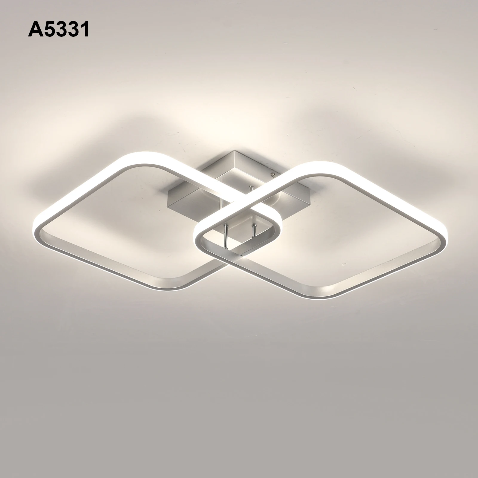 Moderne quadratische Deckenleuchte, LED-Kronleuchter, 42 W Acryl-Deckenleuchte für Küche, Esszimmer, Wohnzimmer, Studio, Büro, 6500 K – Detail 4