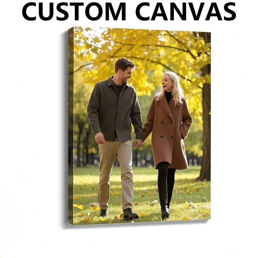 Custom Photo Canvas Print, Personalized Unframed Wall Art for Couples, Poster for Entryway Decor & Valentine Keepsake Gift