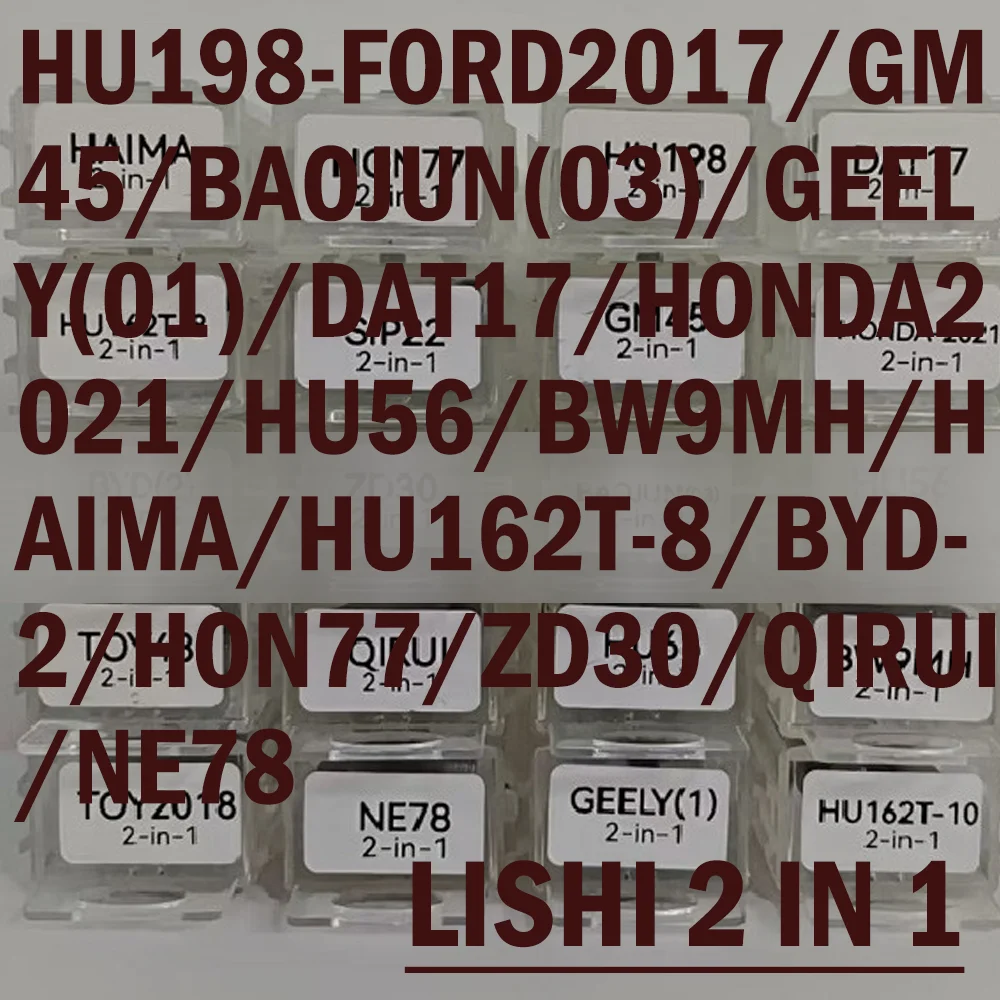 LiShi 2 в 1, слесарные инструменты, инструмент для считывания декодера, автомобильные аксессуары HU198-FORD2017/GM45/BAOJUN(03)/GEELY(01)/DAT17