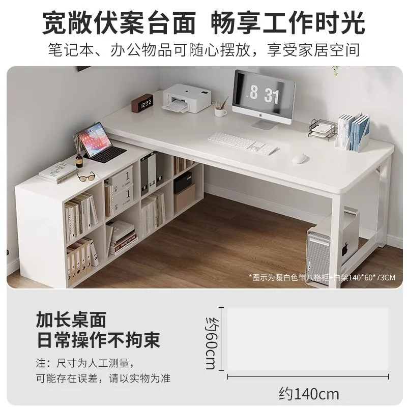 Table Bedroom Girls Computer Desk Desktop Semi-Surrounded Bedside Cabinet Simple Corner L-Type Cream Wind Desk