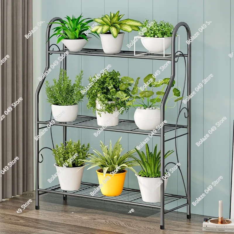 

New Ironwork Plant Shelves Balcony Flower Stand Multi-Layer Planters for Indoor Ironwork Plants Garden Indoor Outdoor Shelf